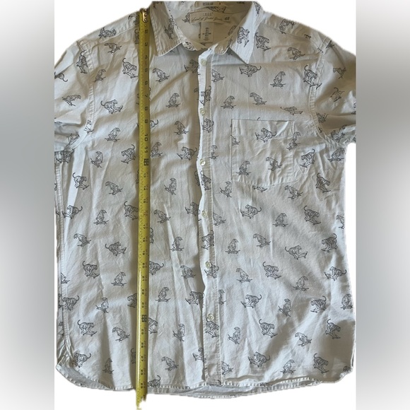 H&M Label of Graded Goods (LOGG) Tiger Print Button Down Shirt. Mens Size Large - Picture 7 of 13